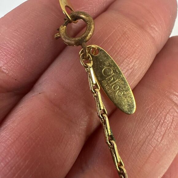 Chloe Faux Pearl Long‎ Necklace Gold Tone 31” - Picture 6 of 6